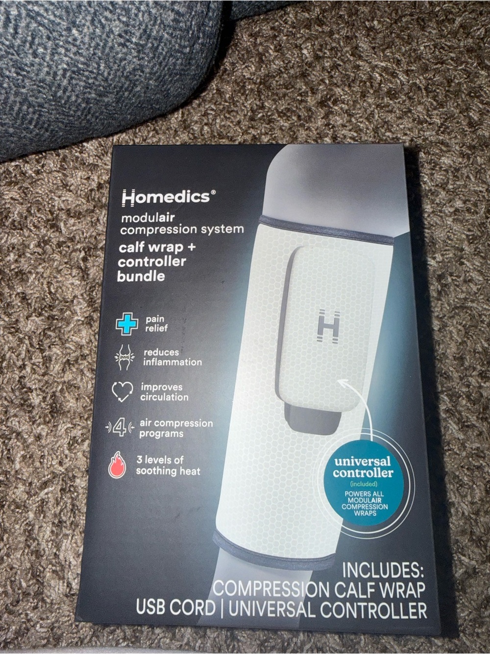 Homedics White Calf Compression Wrap with Universal Controller